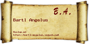 Bartl Angelus névjegykártya